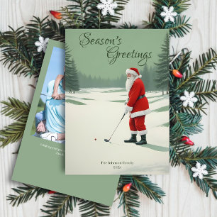 Cartes Pour Fêtes Annuelles Père Noël Golfing