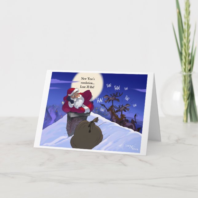 Cartes Pour Fêtes Annuelles père Noël gras (Devant)