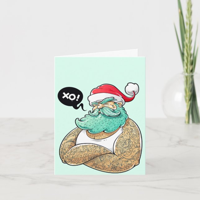 Cartes Pour Fêtes Annuelles Père Noël Hipsta (Devant)