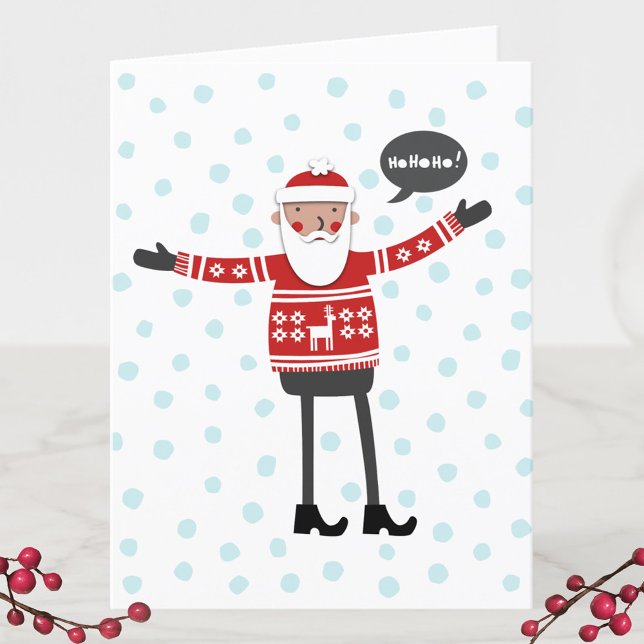 Cartes Pour Fêtes Annuelles Père Noël hipster (Hipster Santa in Skinny Jeans Christmas greetings card)