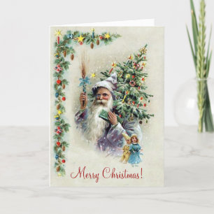Cartes Pour Fêtes Annuelles Père Noël Holiday Tree Vintage Christmas Card
