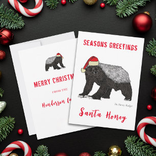 Cartes Pour Fêtes Annuelles Père Noël Honey Funny Christmas Honey badger Citat