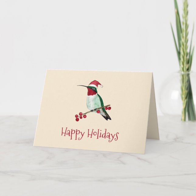 Cartes Pour Fêtes Annuelles Père Noël Hummingbird (Devant)