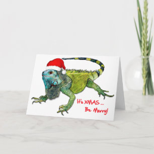 Cartes Pour Fêtes Annuelles père Noël Iguana