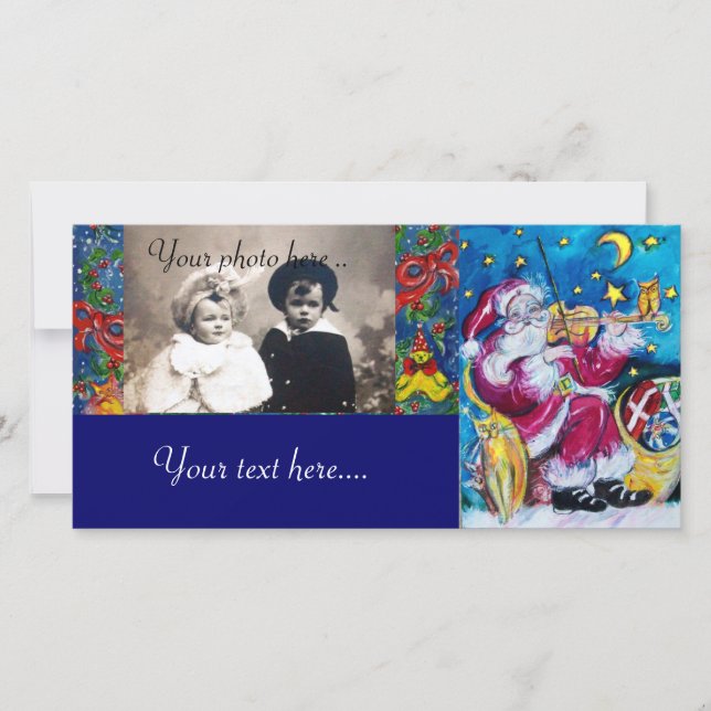 CARTES POUR FÊTES ANNUELLES PÈRE NOËL INSPIRÉ (Devant)