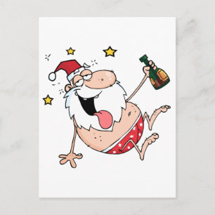 Cartes Pour Fêtes Annuelles Père Noël ivre