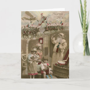 Cartes Pour Fêtes Annuelles père Noël - jouets - avion - France WWI #X039