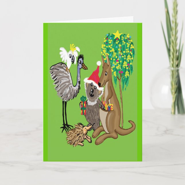 Cartes Pour Fêtes Annuelles Père Noël koala (Devant)