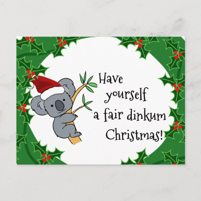 Cartes Pour Fêtes Annuelles Père Noël Koala - Fair Dinkum (Devant)