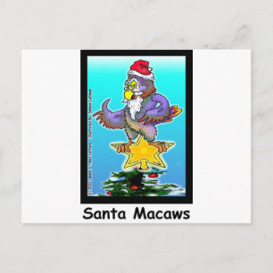 Cartes Pour Fêtes Annuelles Père Noël Macaws Drôle cadeaux de Noël et Tee - sh