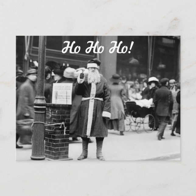 Cartes Pour Fêtes Annuelles Père Noël maigre, début des années 1900 (Devant)