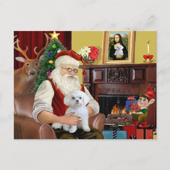 Cartes Pour Fêtes Annuelles Père Noël maltais (R) (Devant)