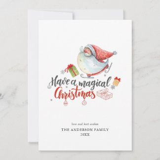 Cartes Pour Fêtes Annuelles Père Noël moderne minimal aquarelle joyeux Noël