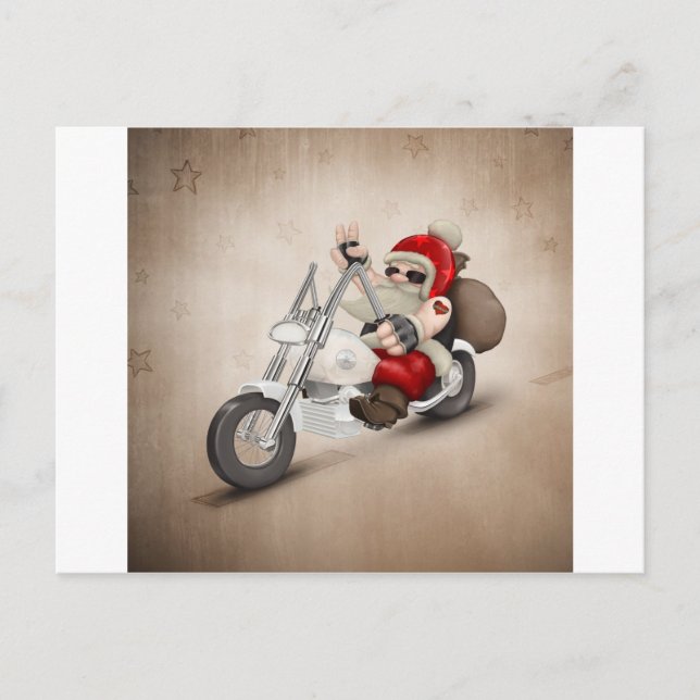 Cartes Pour Fêtes Annuelles Père Noël motorisé (Devant)