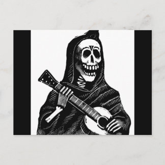 Cartes Pour Fêtes Annuelles Père Noël Muerte (Faucheuse Mexicaine) Jouant de l