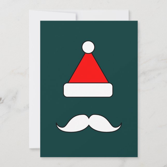 Cartes Pour Fêtes Annuelles père Noël Mustache (Devant)