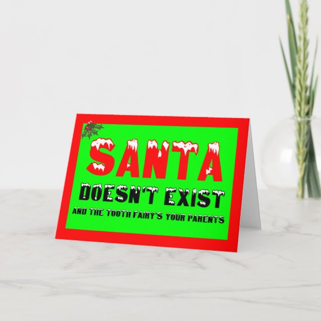 Cartes Pour Fêtes Annuelles Père Noël n'existe pas (Devant)