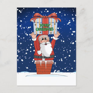 Cartes Pour Fêtes Annuelles père Noël Noël Cartographie Chute de neige