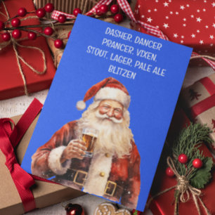Cartes Pour Fêtes Annuelles Père Noël Noël Funny Reindeer Noms Bière