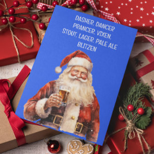 Cartes Pour Fêtes Annuelles Père Noël Noël Funny Reindeer Noms Bière