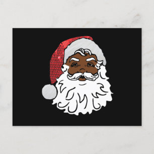 Cartes Pour Fêtes Annuelles Père Noël noir à paillettes