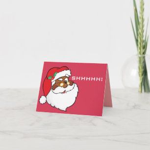 Cartes Pour Fêtes Annuelles Père Noël noire en éveil pour garder les secrets d