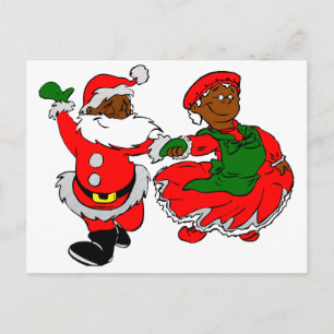 Cartes Pour Fêtes Annuelles père Noël noire mme claus