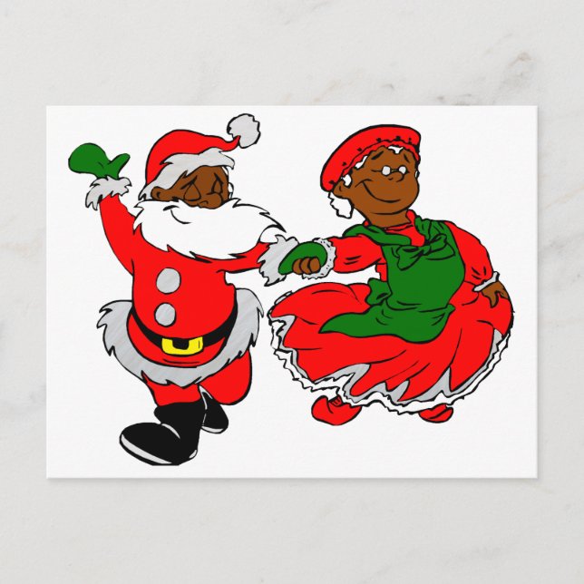 Cartes Pour Fêtes Annuelles père Noël noire mme claus (Devant)
