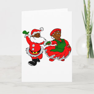 Cartes Pour Fêtes Annuelles père Noël noire mme claus