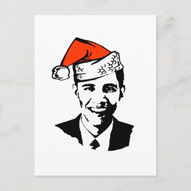 Cartes Pour Fêtes Annuelles Père Noël Obama (Devant)