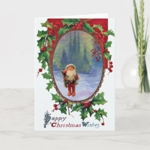 Cartes Pour Fêtes Annuelles PÈRE NOËL OF the GNOMS Hollyberry Christmas Crown