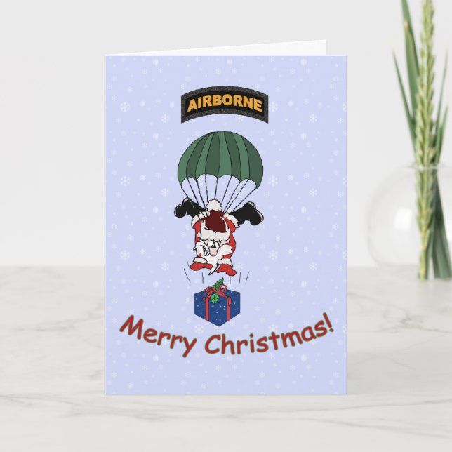 Cartes Pour Fêtes Annuelles Père Noël parachutiste (Devant)
