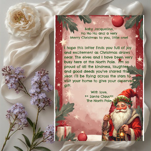 Cartes Pour Fêtes Annuelles Père Noël personnalisé Pôle Nord Renne Rouge