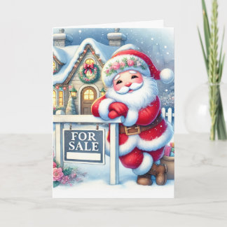 Cartes Pour Fêtes Annuelles Père Noël personnalisée en tant qu'agent immobilie
