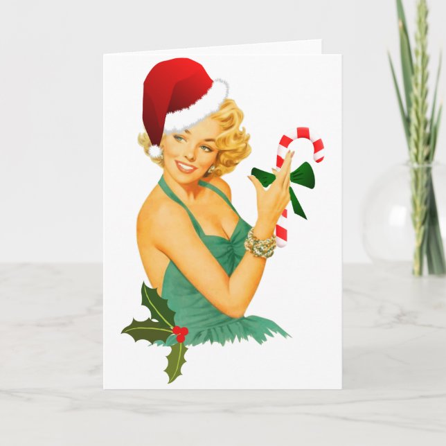 Cartes Pour Fêtes Annuelles Père Noël pin-up (Devant)