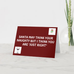 CARTES POUR FÊTES ANNUELLES PÈRE NOËL POURRAIT PENSER U R NAUGHTY-JE PENSE QUE