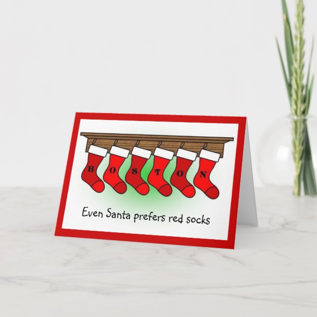 Cartes Pour Fêtes Annuelles Père Noël préfère des chaussettes (Devant)