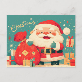 Cartes Pour Fêtes Annuelles Père Noël préparant des cadeaux de Noël