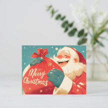 Père Noël préparant les cadeaux de Noël