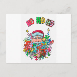 Cartes Pour Fêtes Annuelles Père Noël psychédélique