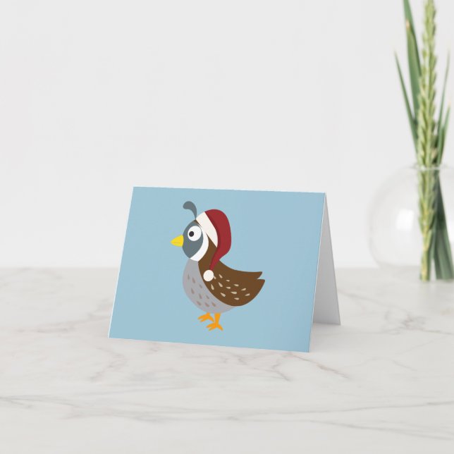 Cartes Pour Fêtes Annuelles Père Noël Quail (Devant)