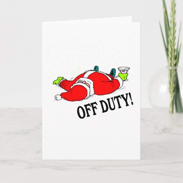 Cartes Pour Fêtes Annuelles Père Noël qui n'est pas de service (bu) (Devant)
