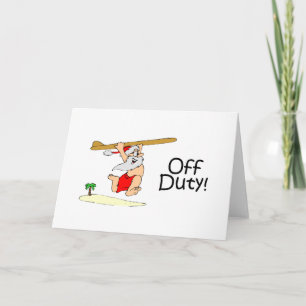 Cartes Pour Fêtes Annuelles Père Noël qui n'est pas de service (surfer)