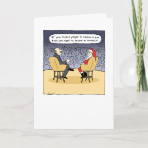 Cartes Pour Fêtes Annuelles Père Noël reçoit quelques conseils Caricature humo