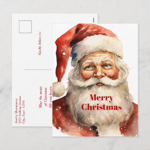 Cartes Pour Fêtes Annuelles Père Noël rétro