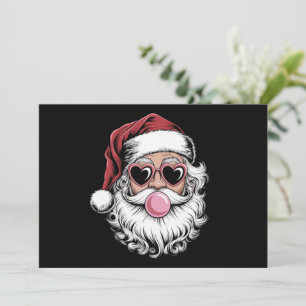 Cartes Pour Fêtes Annuelles Père Noël Rétro Avec Lunettes Soufflant une Bulle 