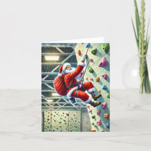 Cartes Pour Fêtes Annuelles Père Noël Rock Escalade à Noël Gym