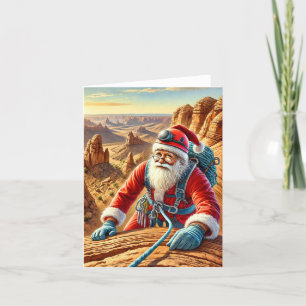 Cartes Pour Fêtes Annuelles Père Noël Rock Escalade en Southwest Christmas Car