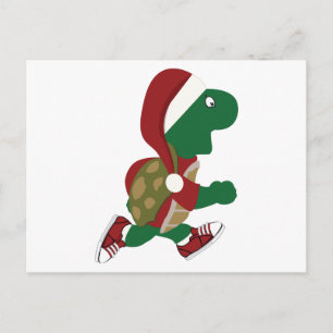 Cartes Pour Fêtes Annuelles père Noël Running Turtle