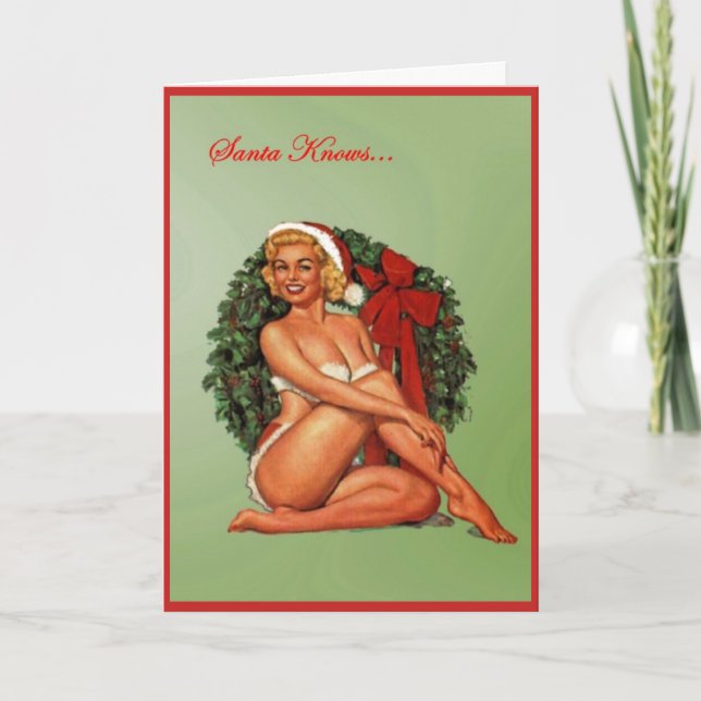 Cartes Pour Fêtes Annuelles Père Noël sait… (Devant)